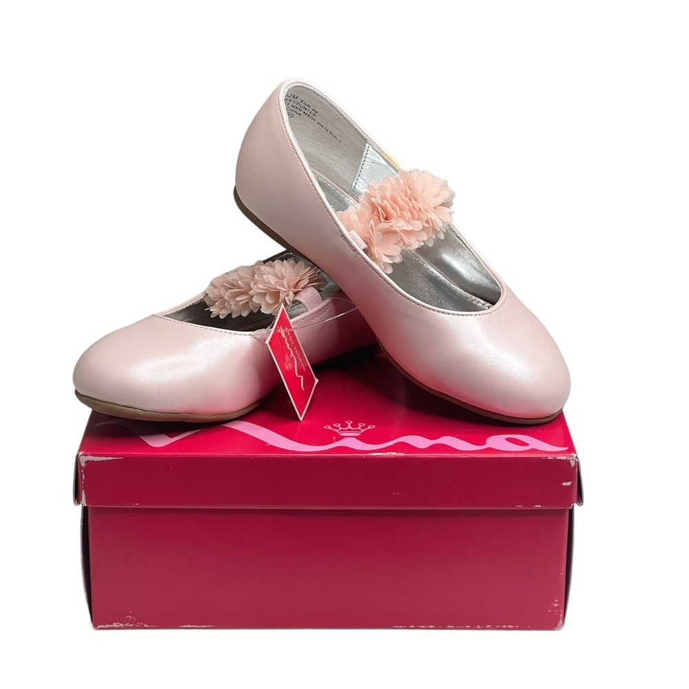 new Nina โ Flower Child Medina Embellished Ballet Flats โ Pearl Pink โ Girls 12 - Picture 14 of 16